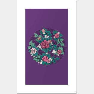 Floral pattern of spirals, swirls, doodles Posters and Art